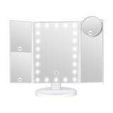 TeknoKapsül LED Işıklı Katlanabilir Makyaj Aynası - 2x 3x 10X Büyütme Modu - Dokunmatik Ekran - 5 Farklı Ayna