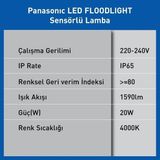 TeknoKapsül LED Projektör Sensorlü, Gün Işığı 20W 1590LM 4000K - Ahşap