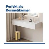 TeknoKapsül Leman Pedal Kovası Mat Altın 3 L - Kozmetik Kovası, Parmak Izi Önleyici Kaplamalı Çöp Kovası Kapasite: 3 L, Paslanmaz Çelik, 17 x 25 x 22,5 Cm, Altın