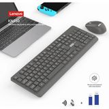 TeknoKapsül Lenovo KN260 Sessiz Kablosuz Klavye Mouse Seti - Koyu Gri, 2.4ghz Wireless, Mini Tek USB Alıcı (Wireless Silent Keyboard & Mouse Set)