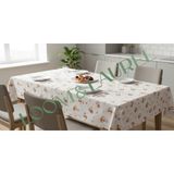 TeknoKapsül Loom & Laurel Baskılı Yıkanabilir Masa Örtüsü Mutfak Bahçe Piknik Masa Örtüsü Kahverengi Ağırlıklı Çiçek Desenli (140X140)