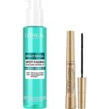TeknoKapsül L’oréal Paris Bright Reveal Cilt Kusuru Izi Karşıtı, Serum Içerikli Temizleme Jeli Niasinamid+Salisilik Asit 150ML & Telescopic Maskara - Siyah