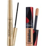 TeknoKapsül L’oréal Paris Telescopic Maskara - Siyah & Infaillible Tüm Yüze Uygulanabilir Kapatıcı 330 Pecan Makyaj Seti