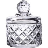 TeknoKapsül Lüx Kristal Mini Cam Şekerlik & Cam Lokumluk, Kesme Cam Lüx Şekerlik 7.5cm*9.2cm - 06641