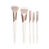TeknoKapsül Luxe Natural Elegance Profesyonel Yüz Makyajı ve Fondöten Fırça Seti, Yüz, Yanak ve Göz Makyajı Için Premium Fırça Seti, Sentetik Makyaj Fırçaları, Vegan ve Zulüm Içermez, 5 Parça Set - Option-1