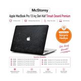 TeknoKapsül MacBook Pro 13 Inç Kılıfı A1708 A1706 A1989 A2159 A2251 A2289 A2338 M1 M2 Uyumlu Sert Kapak Timsah Desenli Deri Dokulu 360° Koruma Siyah
