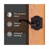 TeknoKapsül Madrina, Iç Mekan Gizlilik Kapı Kolu Yatak Odası/banyo Için Ters Çevrilebilir Kol, Anahtarsız Kapı Kilidi, Venedik Bronz - Antrasit - Option-1