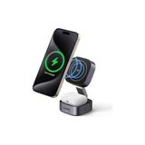 TeknoKapsül Magflow Qi2 Sertifikalı 15W 2'si 1 Arada Katlanabilir Şarj Istasyonuşarj Standı iPhone 16,16 Pro,16 Pro Max,15,14,13, Airpods Için Magsafe Şarj Cihazı ile Uyumlu, Bekleme Işlevini Destekler