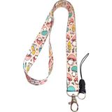 TeknoKapsül Mantar Desenli Boyun Ipi Telefon Askısı Lanyard - 000-Siyah