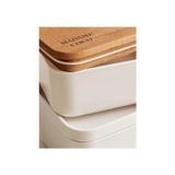 TeknoKapsül Margot 500ML Ahşap Kapaklı Saklama Kabı, Soft Ekru, 500ML, 2'li - 0 Siyah - Option-1