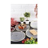 TeknoKapsül Marsilya Cam Pasta-Kek-Tatlı Tabağı 6'lı Şeffaf/kenarı Altın Yaldızlı-21 cm