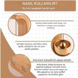 TeknoKapsül Masif Ahşap Pirinç Kapı Zili Rüzgar Çanı (Manyetik) | Yapıştırıcılı/cam Kapı Uyumlu | De