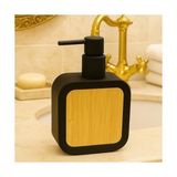 TeknoKapsül Mat Sabunluk | Ahşap Desenli Lüks, Ergonomik Tasarım, Ahşap Dispenser (Siyah)