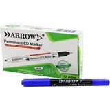 TeknoKapsül Mavi CD Kalemi - 2 Uçlu - Marker - 1 mm ve 0.4 mm - 102-Beyaz