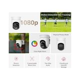 TeknoKapsül MC500 | 1080P Dış Mekan Güvenlik Kamerası | 360° Görüş | Renkli Gece Görüşü | Akıllı Takip | IP65 H