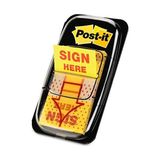 TeknoKapsül Mesaj "sign Here" Bayrakları Değer Paketi, 50/dispenser, 12 Dispenser/paket, 1" Geniş, Sarı (680-SH12) - Option-1 - --