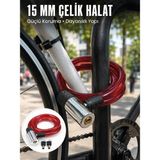 TeknoKapsül Metal Kilit Başlıklı Dayanıklı Bisiklet ve Scooter Güvenlik Kilidi -