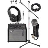 TeknoKapsül Mga-50-Pak Elektro Gitar Amfisi 50 Watt USB Bluetooth Şarjlı 4 Girişli (Mikrofon Kulaklık Stand Kab