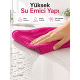 TeknoKapsül Mikrofiber Temizlik Bezi Cam, Ayna, Mobilya ve Tezgah İçin LS-UCZZKARELBEZPEMBE-4-3434