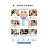 TeknoKapsül Mini El Fanı USB Şarjlı Type-C Bağlantılı 3 Kademeli Taşınabilir Elektrikli Fan Masaüstü ve El Tipi Kullanım Renk Serinletici Fan Mavi Pembe Sarı Papatya