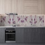 TeknoKapsül Mutfak Tezgah Arası Folyo Kaplama Folyosu Mor Papatya 60X100 cm - 60 x 100 cm