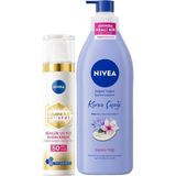 TeknoKapsül Nıvea LUMINOUS630 Thiamidol Etkili Leke Karşıtı Gündüz Yüz Bakım Kremi 40ML ve Kiraz Çiçeği Nemlendirici Vücut Losyonu 400ML