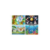 TeknoKapsül Notpa Çocuklar Için Eğitici Öğretici Ahşap 24 Parça Renkli Puzzle 4'lü Set, Mdf Malzeme, 2 Yaş V