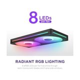 TeknoKapsül Nzxt F280 Rgb Core – 280 mm Tekli Çerçeve Fan Birimi 2 x 140 mm Rgb Fanlı – Devir Sayısı ve Aydınlatma Kontrolü – Yüksek Statik Basınç ve Hava Akımı – Fan Başına 8 Argb LED – Siyah - 001-Renkli - Option-1