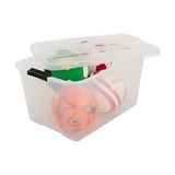 TeknoKapsül Ohyama Kapaklı Plastik Saklama Kutuları, 45L, 2'li Set, Şeffaf