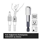 TeknoKapsül Orijinal M-Case 33 Parça Uç Seti (S2 Çelikten Yapılmış 50 mm Uçlara Sahip Akülü Vidalamalar ve Elektrikli Matkaplar Için,hızlı Değiştirilebilir Uç Tutucu, Saklama Kutusu) - 49118903