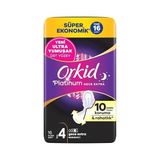TeknoKapsül Orkid Platinum Hijyenik Ped Gece Ekstra (Boy 4) Süper Ekonomik Paket 16 Adet Ped