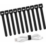 TeknoKapsül Orret Home 10 Adet Cırtlı Kablo Düzenleyici Siyah 15 Cm, Cırt Cırtlı Kablo Bağı, Kablo Toplayıcı Bağlayıcı, Tekrar Kullanılabilir Kablo Sarıcı, Kablo Tutucu Organizer (Siyah)