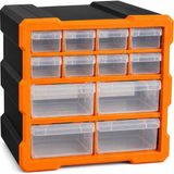 TeknoKapsül Orret Home 12 Çekmeceli Dikey Organizer Kutu, Vida Dübel Somun Civata Hırdavat Düzenleyici, Şeffaf Çekmeceli Küçük Parça Kutusu, Atölye Malzeme Dolabı (12 Çekmece)