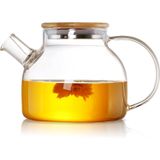 TeknoKapsül Orret Home Bambu Kapaklı Kendinden Süzgeçli Borosilikat Cam Demlik – 1000 ml Isıya Dayanıklı Termisil Cam Çay, Kahve ve Bitki Çayı Demliği, Cam Çaydanlık AMZ-084291