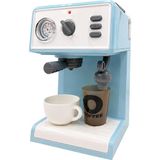 TeknoKapsül Oyuncak Buharlı Sesli Işıklı Kahve Makinesi Pilli Gerçekçi Su Akışlı Renk Değiştiren Bardaklı Mini Barista Seti (Mavi)