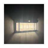 TeknoKapsül Panter Solar Güneş Enerjili Lamba, Hareket Sensörlü Duvar Lambası, Gün Işığı Filament LED Solar Aplik, 3 Modlu, IP65 Su Geçirmez, Bahçe Balkon Teras Garaj Dış Mekan Aydınlatma (3 Ampul)