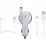 TeknoKapsül Pdateknoloji 3.1A 15WATT Araç Şarj Aleti Micro USB Kırılmaz Kablo + Lightning Kablo Hedi