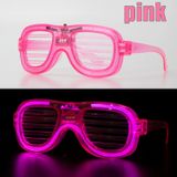 TeknoKapsül Pembe Led Işıklı Parti Gözlüğü - Neon Glow Şerit Gözlük 3 Modlu MP-SM-SM-SMRH005G132-P