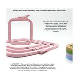 TeknoKapsül Pembe Orta (No:3) Plastik Kare Nakış Kasnağı, Çapraz Dikiş Çemberleri, Zımba Iğne Halkası, Kendin Yap El Işi Dikiş, Abs Plastik Nakış Çemberleri - -- - Option-1