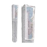 TeknoKapsül Pencereli Halı Hurcu Gri Çizgili – Fermuarlı Toz Geçirmez Organizer Hurç, Büyük Kapasiteli Saklama Torbası (1 Adet) (6m² 38X210 Cm)