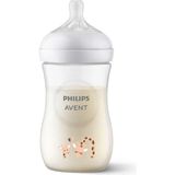 TeknoKapsül Philips Avent Doğal Tepkili Zürafa Desenli Biberon, Pp, 260ML, 3-6 Ay, SCY903/66