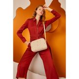 TeknoKapsül Pierre Cardin Bej Monogram Kadın Omuz Çantası 05PO22Y1536