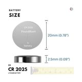 TeknoKapsül Poundmax 5 x CR2025 Lityum Düğme Pil, 3 V Pil, Sızdırmaz, Cıva Içermez, Uzun Ömürlü – Elektronik Küçük Cihazlar, Araba Anahtarları, Uzaktan Kumandalar, Tıbbi ve Akıllı Ev Cihazları Için