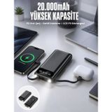 TeknoKapsül Powerbank 20.000 Mah Dijital Göstergeli LCD Ekran Uzun Pil Ömrü Yeni Nesil TD-UUCZ20MAHPOWERBANK3-1