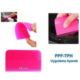 TeknoKapsül PPF/TPH Silikon Çekçek Ragle Cam Filmi Çekme Uygulama Aparatı Pembe 10x7.5cm OTOCM-FLM-ONF115