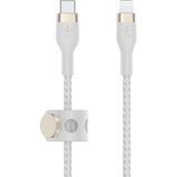 TeknoKapsül Pro Örgülü Usb-C/lightning Kablosu, 1 M, Mfı Sertifikalı, 20 W, Hızlı Şarj Için, Pd Power Delivery Ile, 14/14 Plus, 13, 12, Pro, Max, Mini Gibi Cihazlar Için, Beyaz