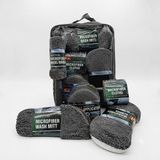 TeknoKapsül Profesyonel Oto Araç Temizleme Seti Mikrofiber Oto Yıkama Bakım Kiti Gri 9 Parça OTOSNG-ONB196