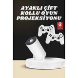 TeknoKapsül Projeksiyon Video Oyun Konsolu Projektör Taşınabilir Ayaklı Çift Kollu 4K Çözünürlüklü