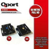 TeknoKapsül Q-Hex2 HDMI Extender Cat6 60M 2 Li Paket (Adaptör Dahil)