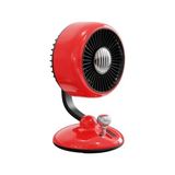 TeknoKapsül Q3 120° Salınımlı 3 Kademeli LED Işıklı Şarjlı Masaüstü Fan Vantilatör Retro Kırmızı